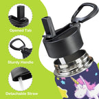 Rainbow Unicorn 12oz Kids Water Bottle with Straw Lid