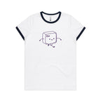 Esc, Escape, Computer Keyboard Key - Women's Ringer Tee White Navy Womens Ringer T-shirt Printed In Australia Tech