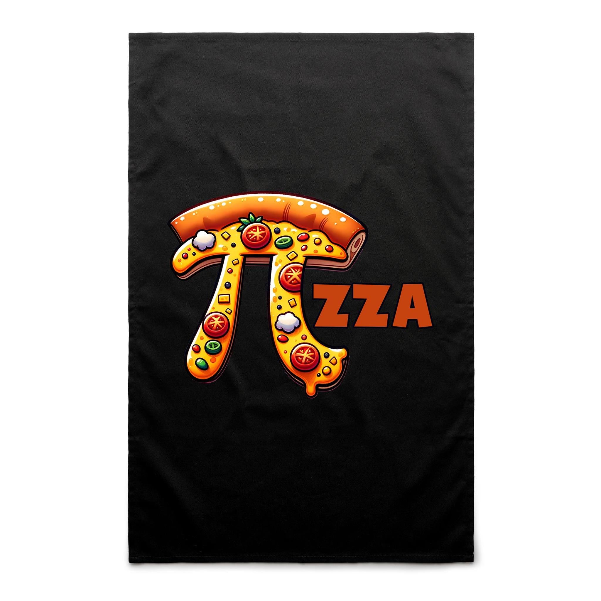 Pi Pizza - AS Colour Tea Towel Black One Size Tea Towel Food Maths Printed In Australia Science