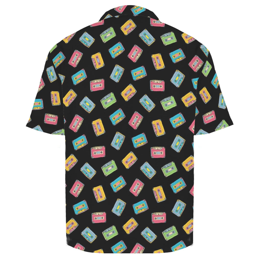 Colourful Cassettes Men's Crinkle Hawaiian Shirt