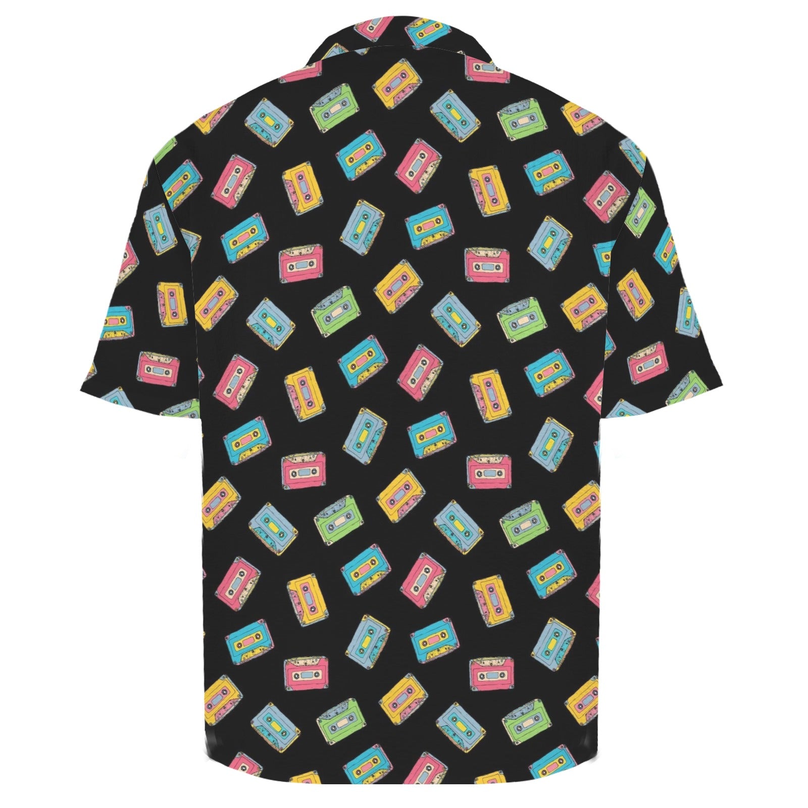 Colourful Cassettes Men's Crinkle Hawaiian Shirt