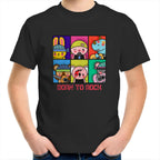 Born To Rock - Kids Youth T-Shirt Black Kids Youth T-shirt Music Printed In Australia