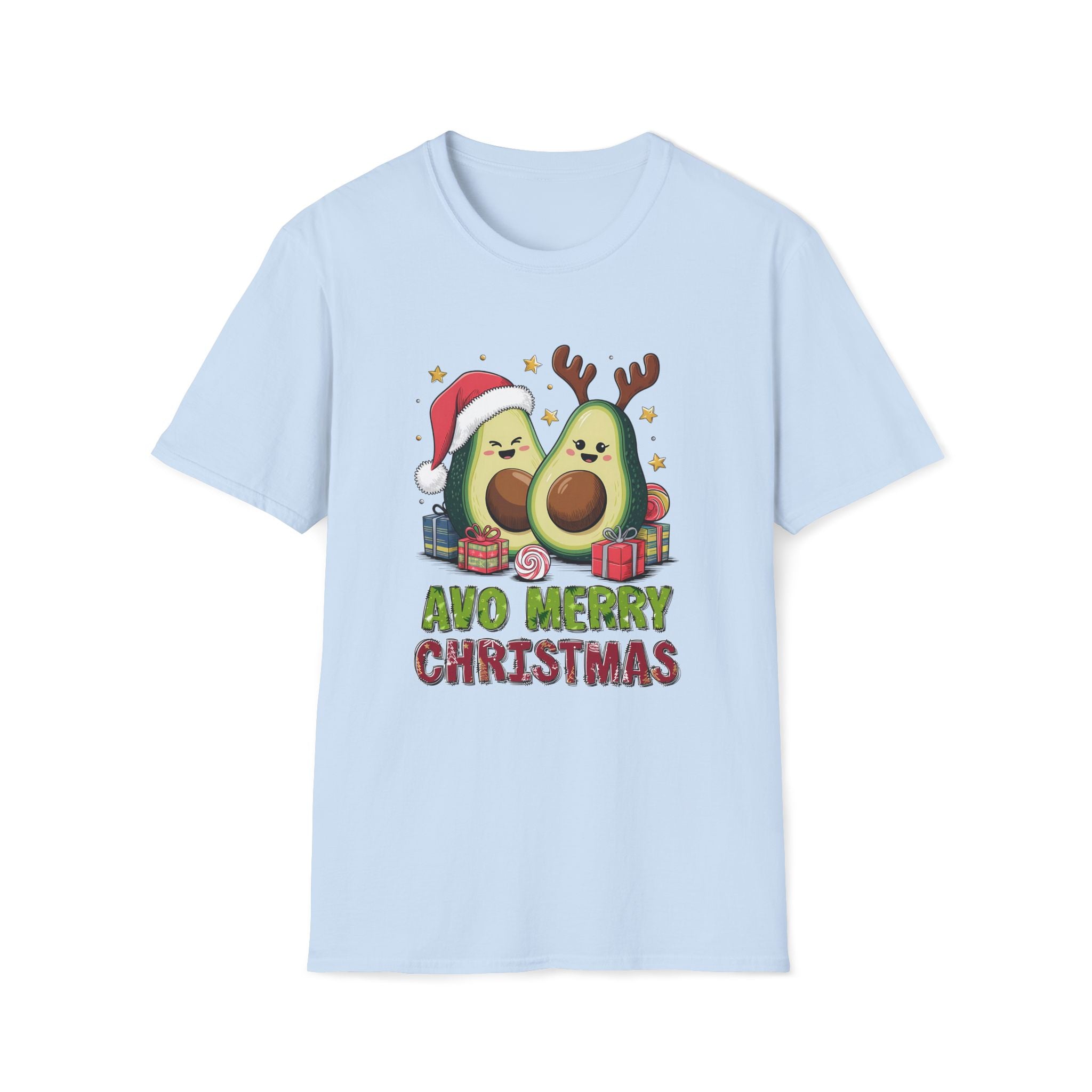 Avo Merry Christmas, Avocado - Unisex Softstyle T-Shirt