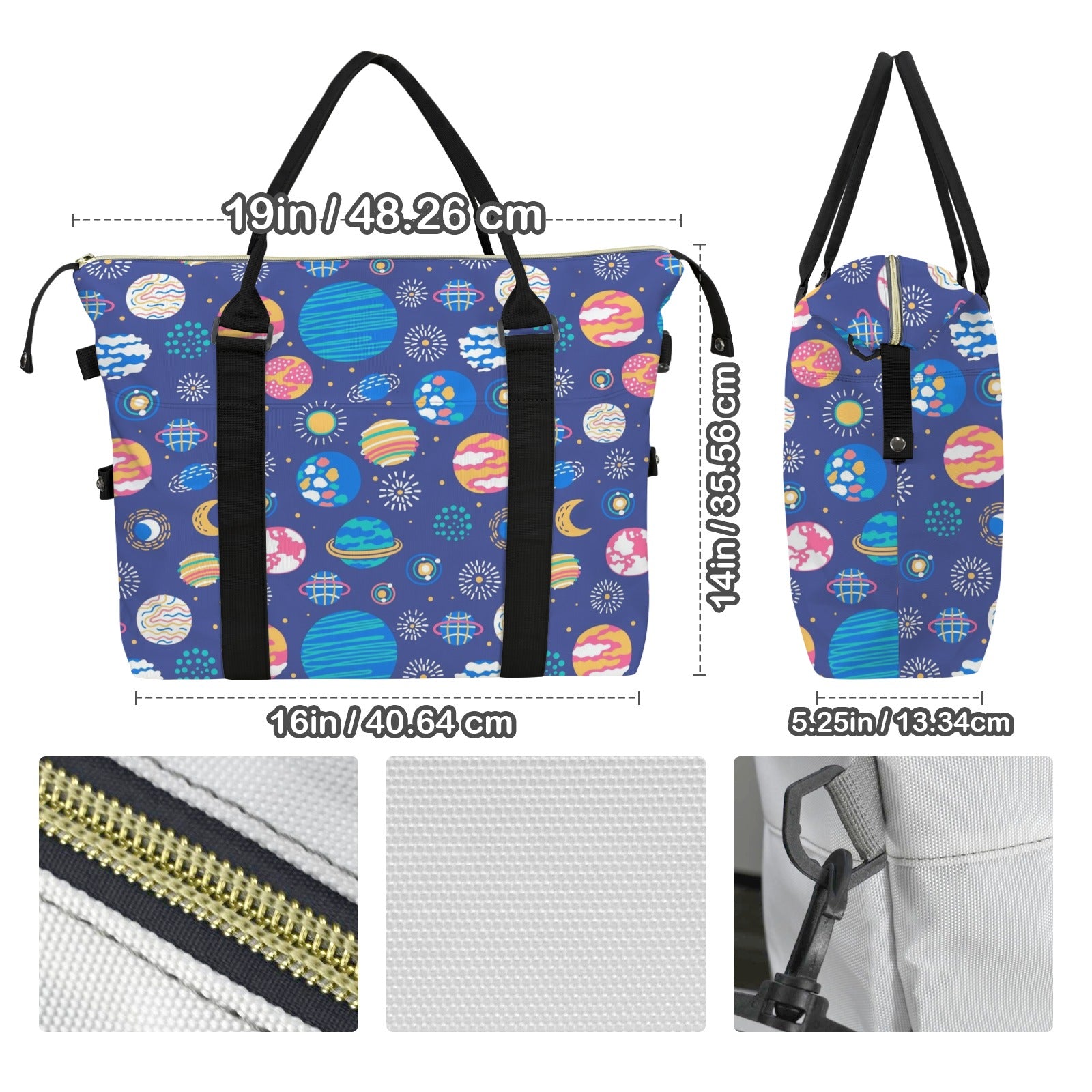 Planets On Blue Duffle Bag-Simple (Model 1715) Duffle Bag-Simple (1715)