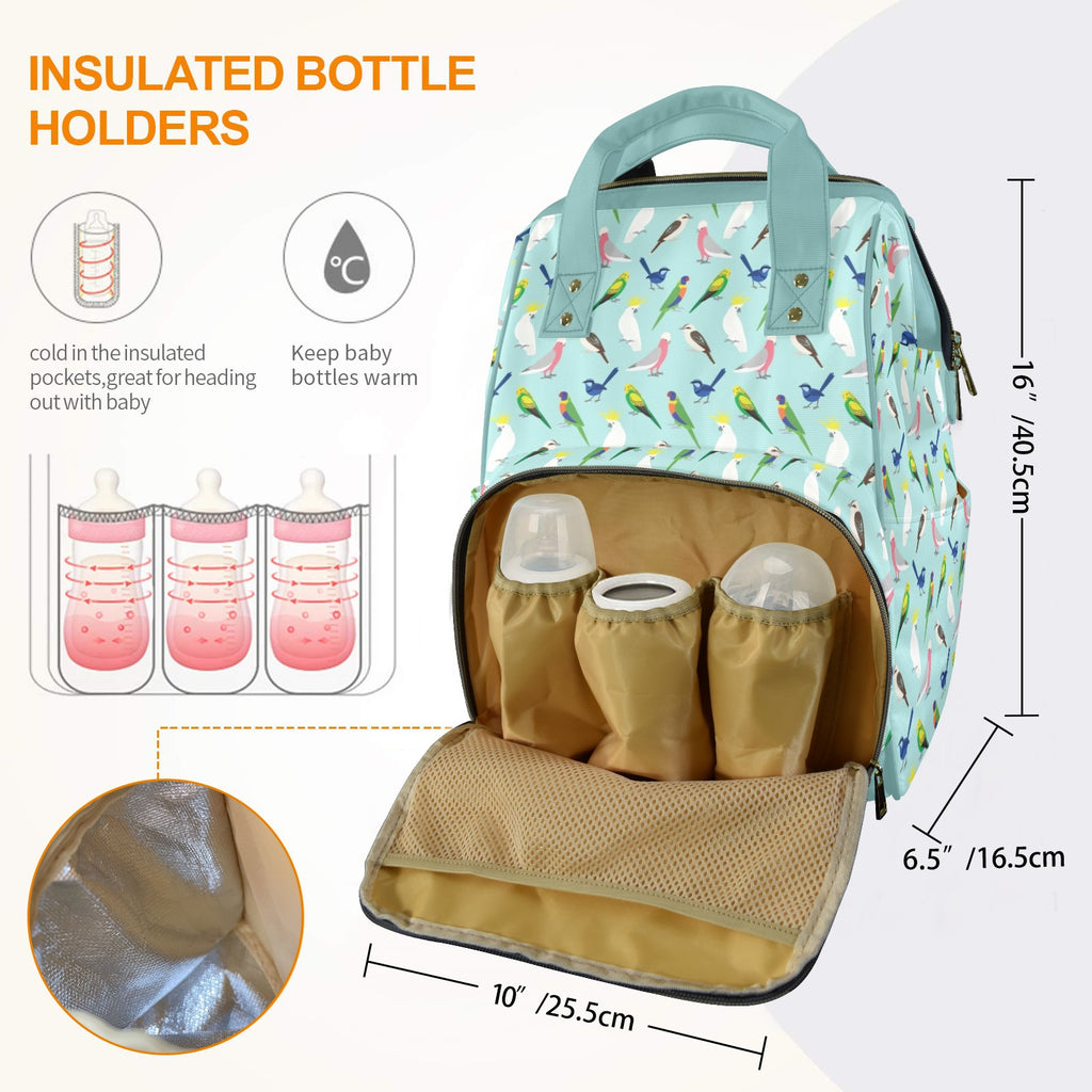 Australian Birds Multi-Function Backpack, Nappy / Diaper Bag Multi-function Backpack, Nappy / Diaper Bag animal Australia Birds Printed Offshore