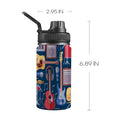 Music Instruments Blue Kids Water Bottle with Chug Lid (12 oz) One Size Kids Water Bottle with Chug Lid Music Printed Offshore