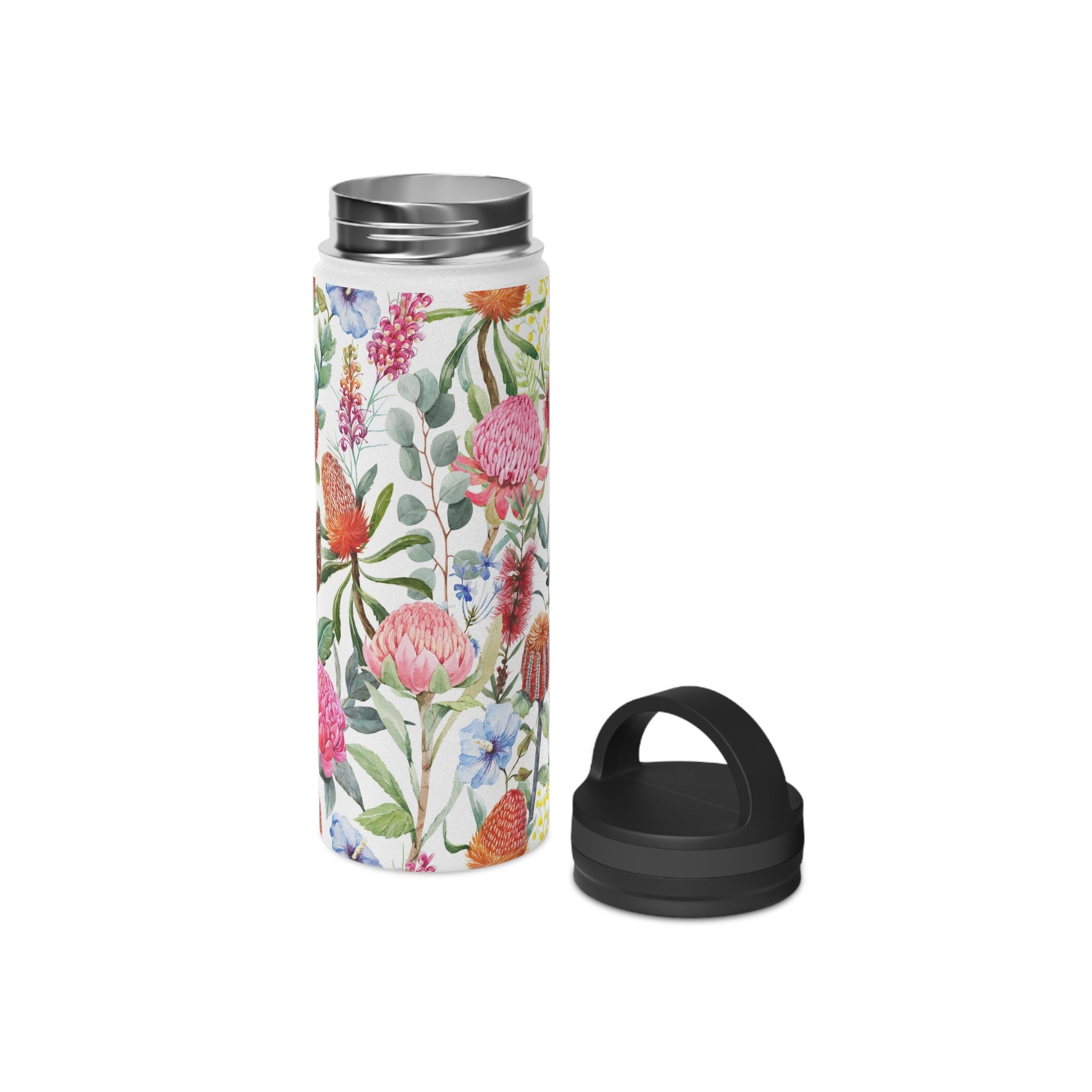 Australian Native Flowers Stainless Steel Water Bottle, Handle Lid Stainless Steel Water Bottle With Handle Lid Globally Fulfilled Plants