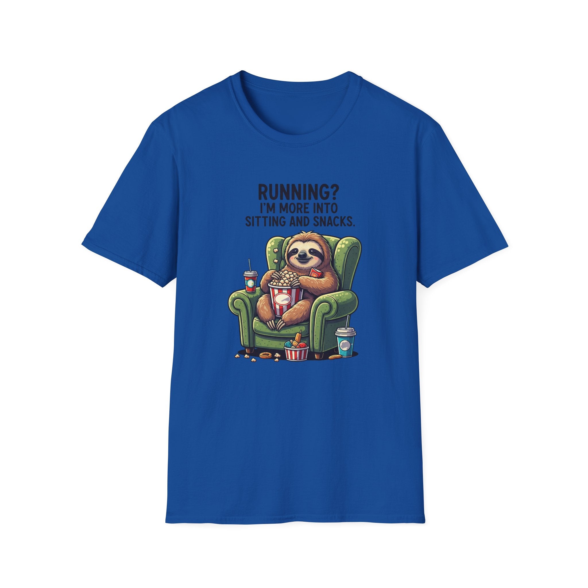 Sloth, Running, I'm More Into Sitting And Snacks - Unisex Softstyle T-Shirt