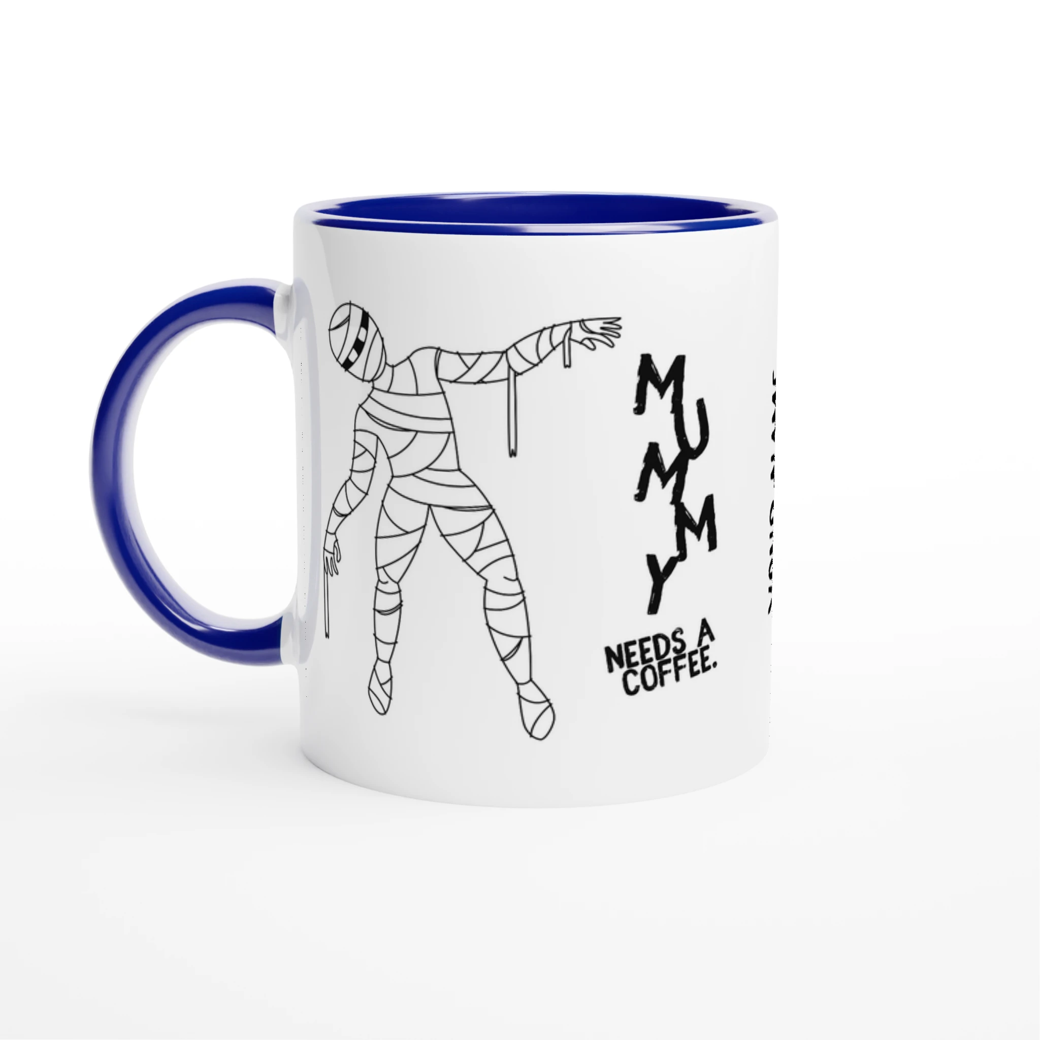 Personalised - Mummy Needs A Coffee - 11oz Ceramic Mug Ceramic Blue Personalised 11oz Mug Globally Fulfilled Mum