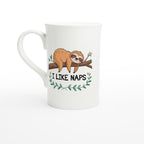 Sloth, I Like Naps - White 10oz Porcelain Slim Mug Default Title Porcelain Mug animal Globally Fulfilled