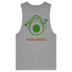 Avocardio - Tank Top Tee Grey Marle Drop Arm Tank Top Fitness Printed In Australia