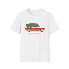 Retro Christmas Tree On Car - Unisex Softstyle T-Shirt