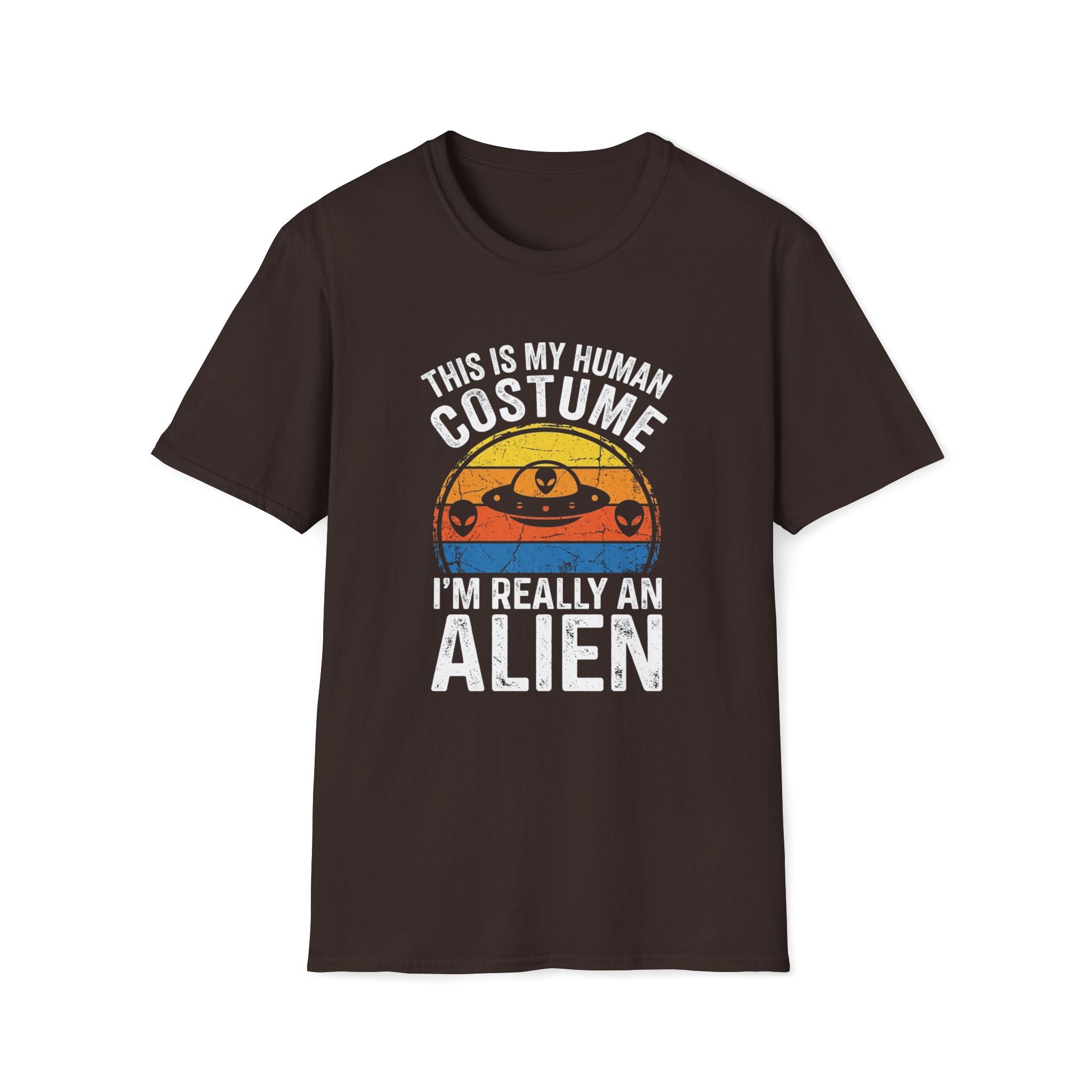 This Is My Human Costume Alien Unisex T-Shirt Dark Chocolate Unisex Adult T-shirt Globally Fulfilled Sci Fi