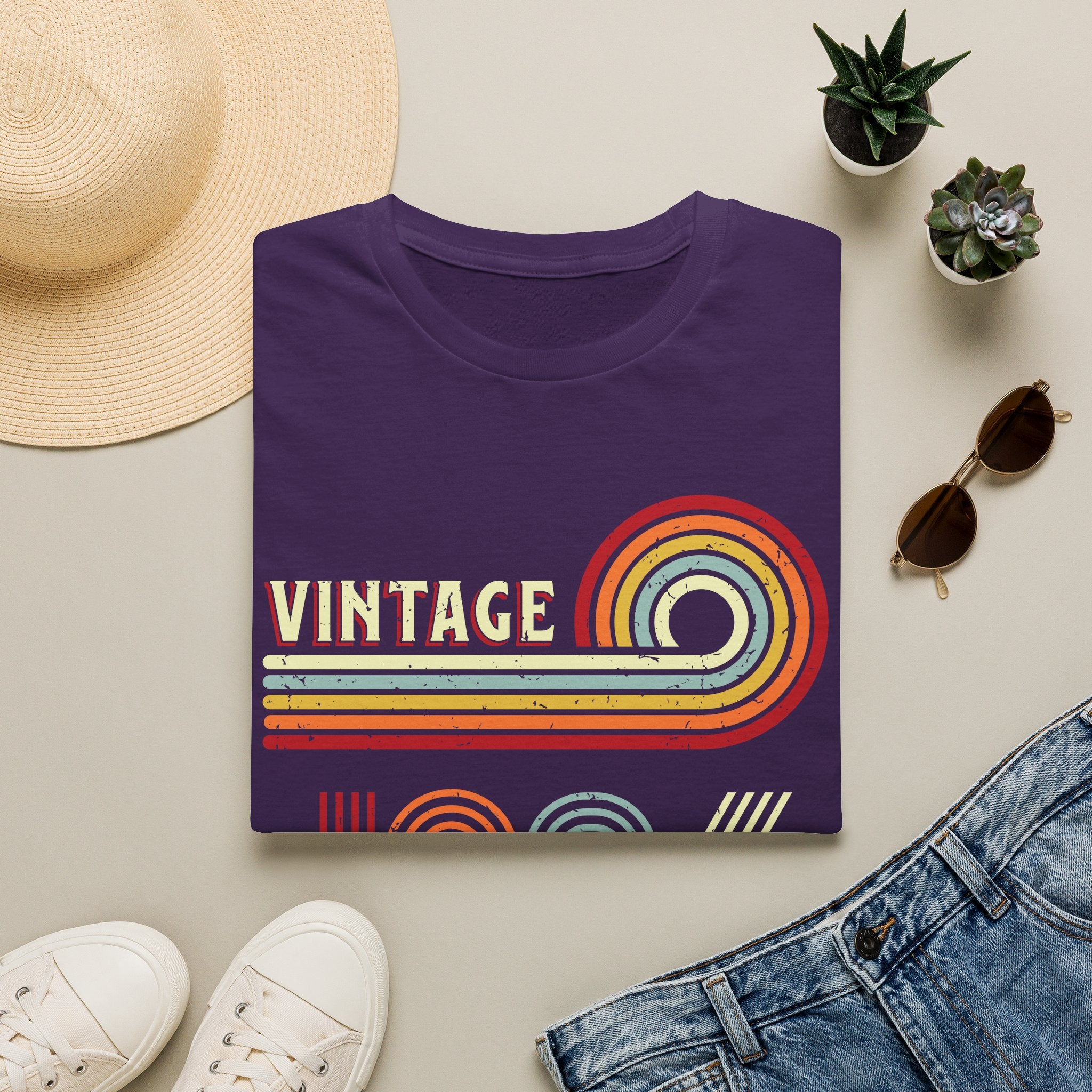 Turning 40 Vintage 1986 Retro Striped Unisex T-Shirt Unisex Adult T-shirt Birthday Globally Fulfilled