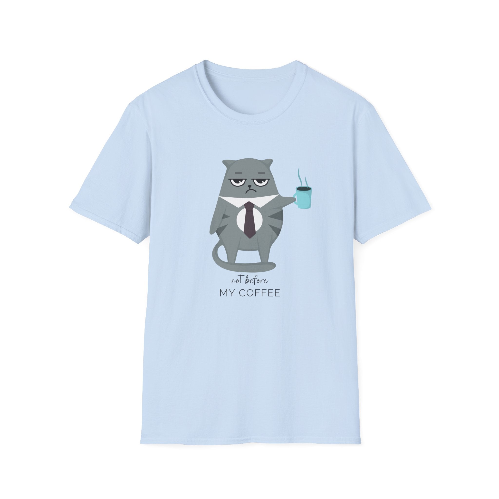 Not Before My Coffee, Cat - Unisex Softstyle T-Shirt