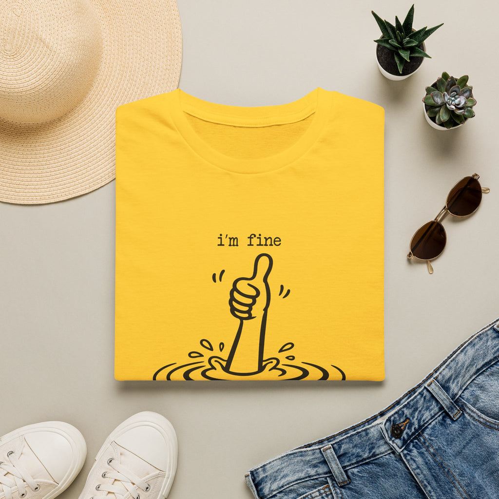I'm Fine Drowning Thumbs Up Unisex T-shirt Unisex Adult T-shirt Globally Fulfilled Positivity