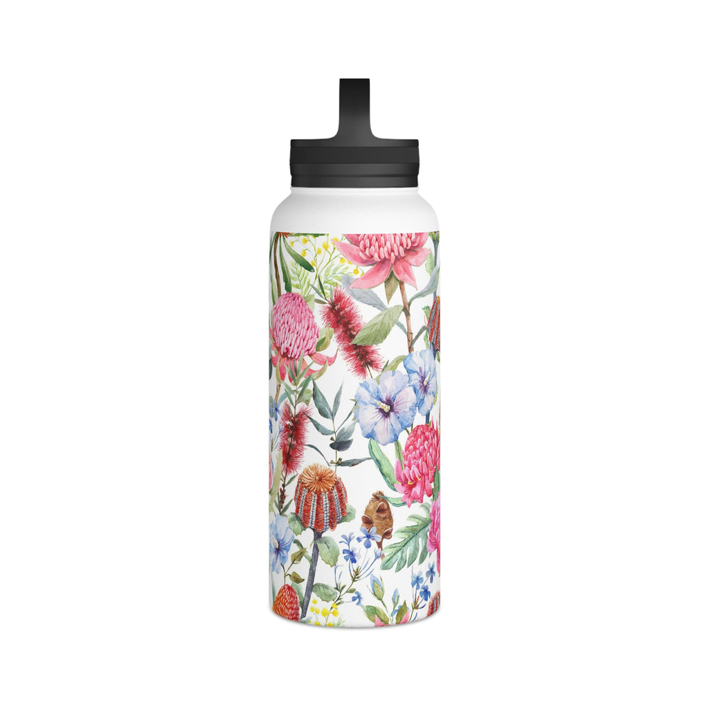 Australian Native Flowers Stainless Steel Water Bottle, Handle Lid Stainless Steel Water Bottle With Handle Lid Globally Fulfilled Plants