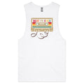 Best Pa Ever, Cassette Tape Mens Men's AS Colour Drop Arm Tank Top White Drop Arm Tank Top Dad Music Printed In Australia Retro
