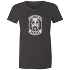 Alien, Allergic To Humans - Womens T-shirt Charcoal Womens T-shirt Printed In Australia Sci Fi