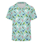 Australian Birds Kids Youth Short Sleeve Button Up Shirt