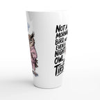 Not A Morning Bird, Not A Night Owl, Just Tired - White Latte 17oz Ceramic Mug Latte Mug animal Globally Fulfilled Work