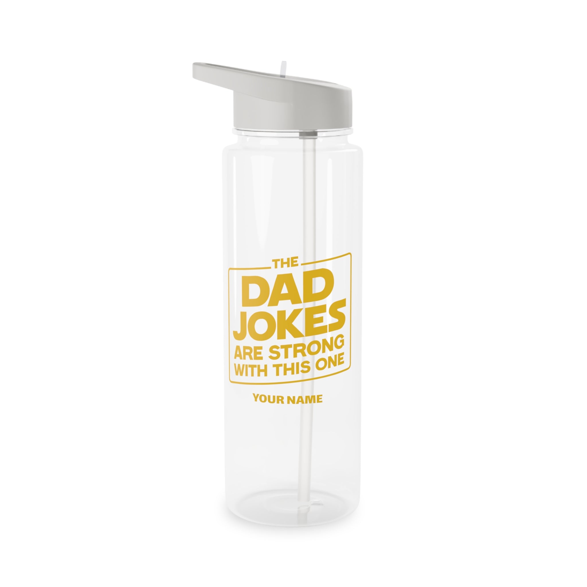 Personalised - The Dad Jokes Are Strong With This One - Clear Tritan Water Bottle