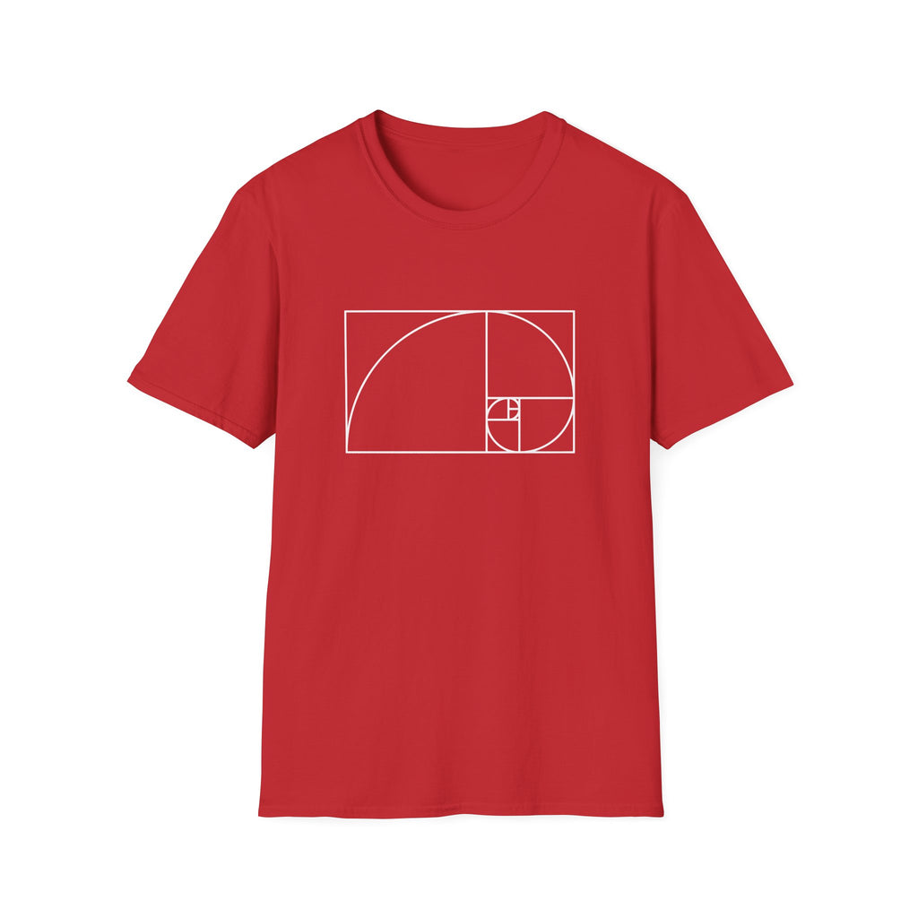 Fibonacci Unisex Softstyle T-Shirt Red T-Shirt Australian Printer Maths Science