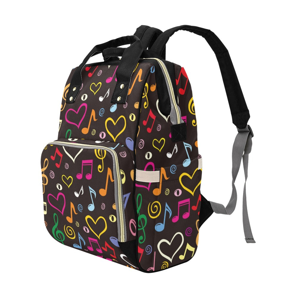 Musical Notes - Multi-Function Backpack, Nappy / Diaper Bag