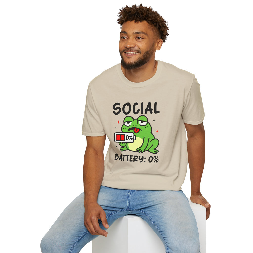 Frog, Social Battery - Unisex Softstyle T-Shirt