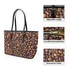 Coffee Beans - Leather Tote Bag-Large