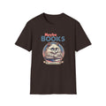 Maybe Books Are Addicted To Me, Cat Unisex Softstyle T-shirt Dark Chocolate Unisex Adult T-shirt Animal Australian Printer Reading