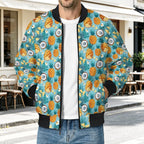 Pineapple Coconut Men's Casual Zip‑Up Bomber Jacket