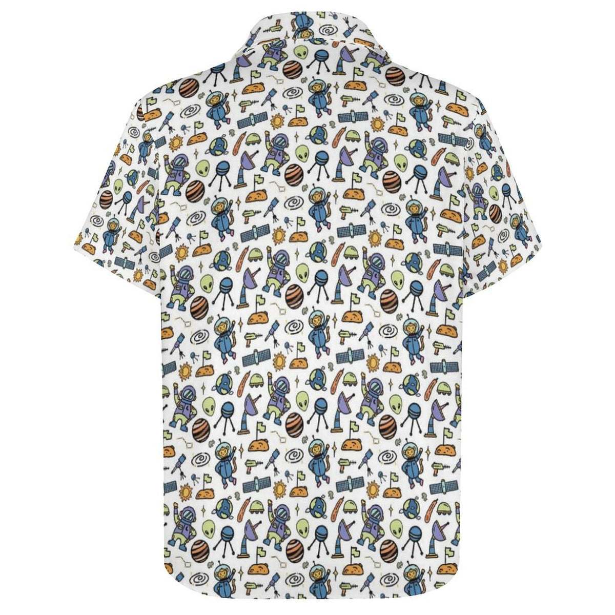 All About Space Women's Collared Pocketless Short Sleeve Shirt