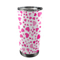 Pink Hearts On White 20oz Mobile Tumbler with Lid (Black Lock) One Size 20oz Travel Mug Love Printed Offshore