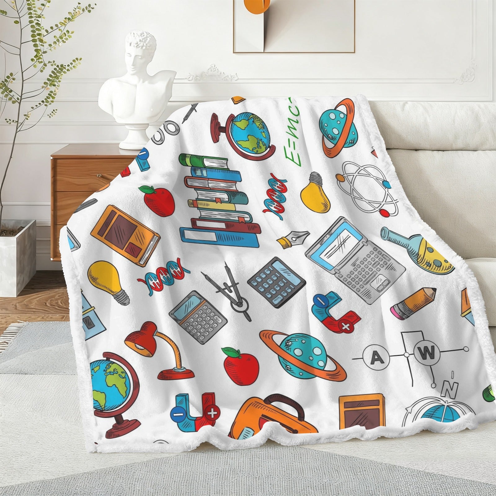 School Time, Teacher Life - Double-Layer Fleece Blanket 51"x59"
