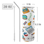 Science Time 20oz Tall Skinny Tumbler with Lid and Straw