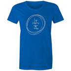 Life Happens, Coffee Helps - Womens T-shirt Bright Royal Womens T-shirt Coffee Printed In Australia
