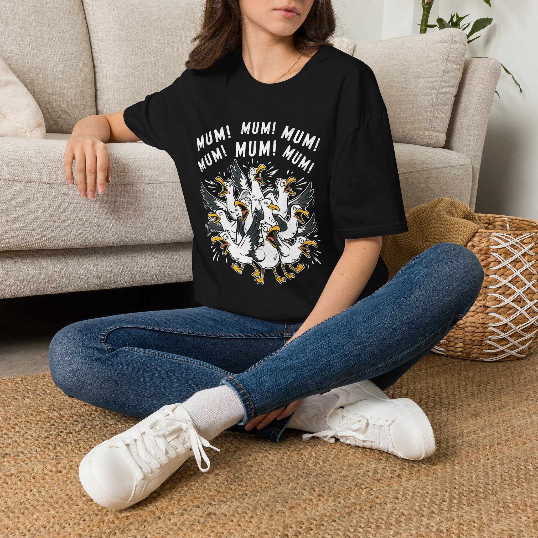 Mum Seagull Unisex T-Shirt Unisex Adult T-shirt animal Globally Fulfilled Mum
