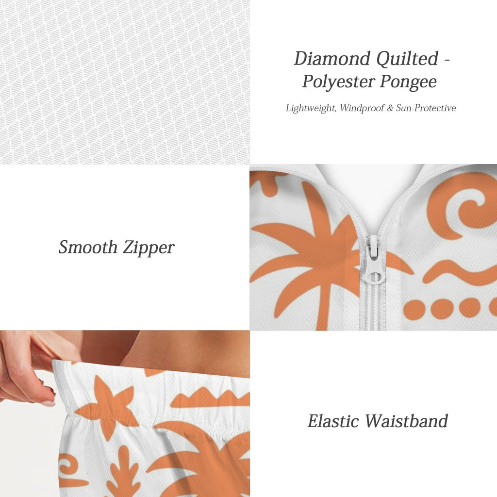 Orange Surf Women's Windbreaker Short Set Women's Windbreaker Short Set Printed Offshore Surf