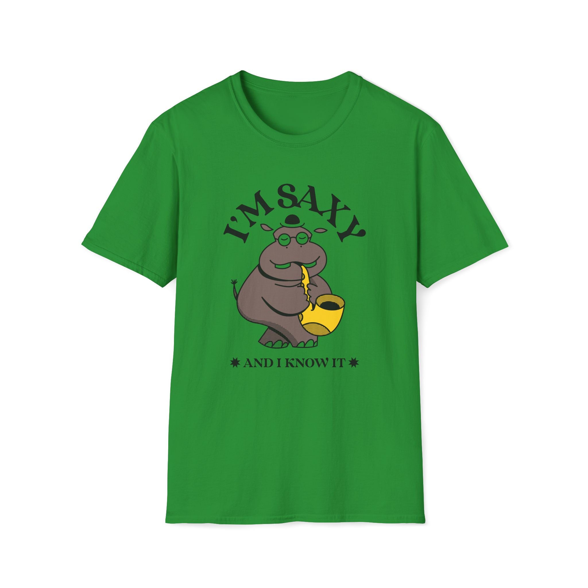 I'm Saxy And I Know It, Saxophone Hippo - Unisex Softstyle T-shirt