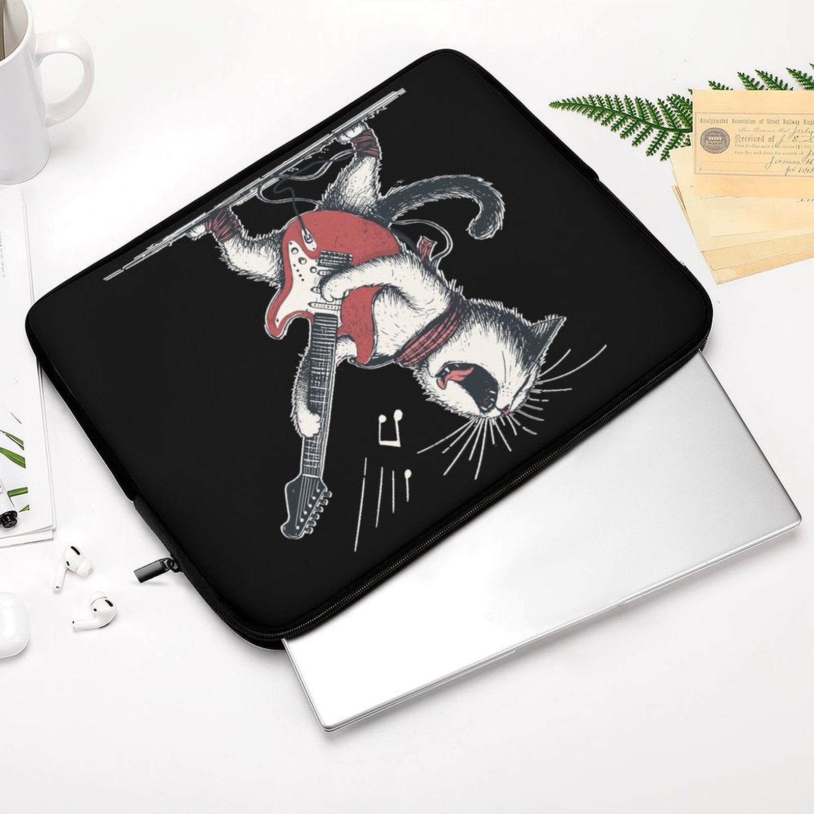 Cat Playing Guitar - Laptop Sleeve (Multiple Sizes)