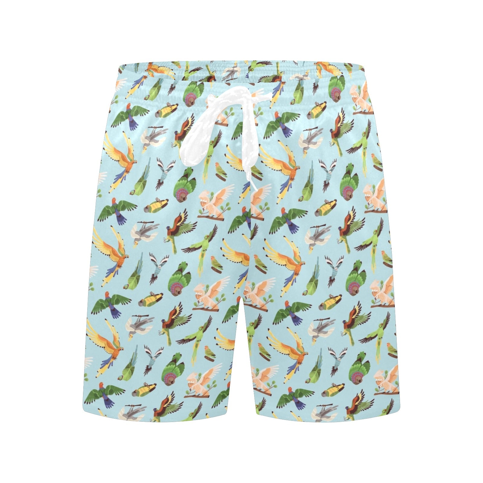 Parrots Men's Mid-Length Beach Shorts Men's Mid-Length Beach Shorts animal Birds Printed Offshore