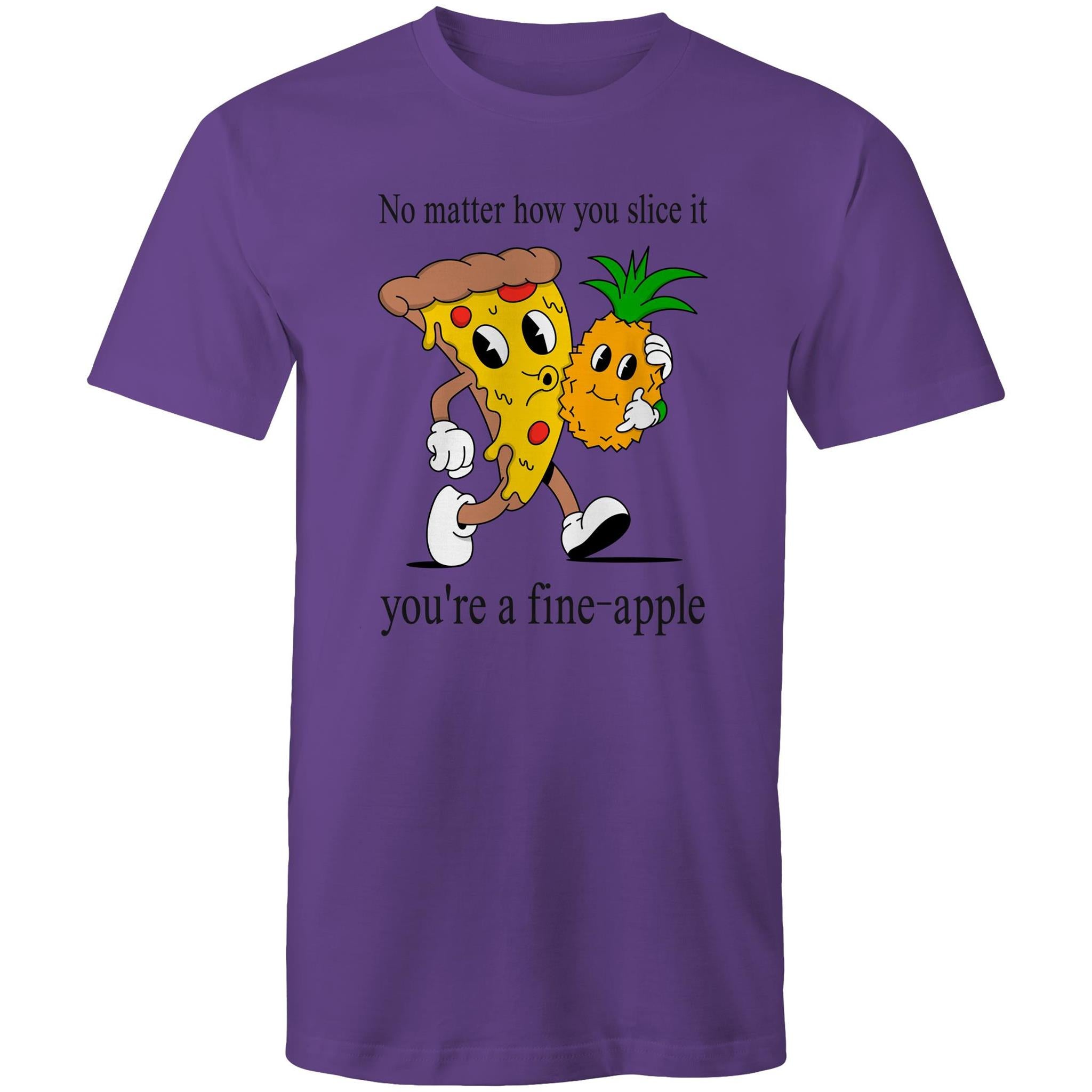Pineapple Pizza - Mens T-Shirt Purple Mens T-shirt Food Printed In Australia