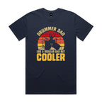 Drummer Dad, Like A Regular Dad But Cooler Men's AS Colour T-shirt Midnight Blue Mens T-shirt Dad Music Printed In Australia