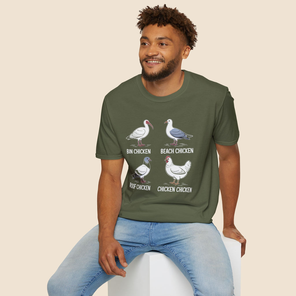 Bin Chicken Beach Chicken Chicken Types Unisex T-Shirt Unisex Adult T-shirt animal Birds Globally Fulfilled