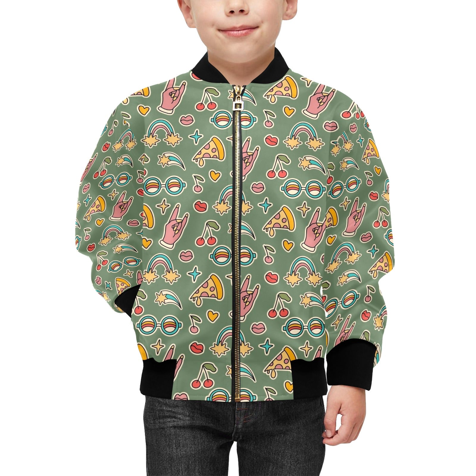 Groovy Retro Kids Bomber Jacket