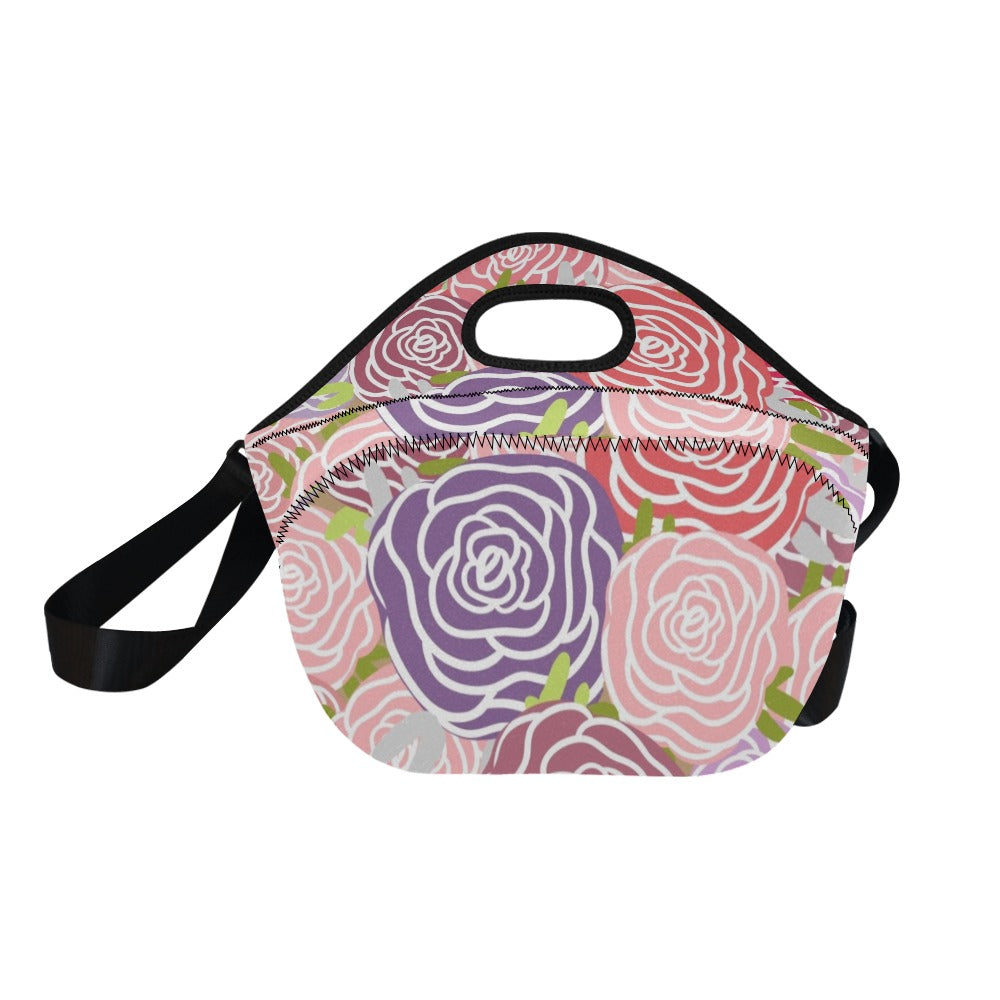 Abstract Roses - Neoprene Lunch Bag Neoprene Lunch Bag Printed Offshore