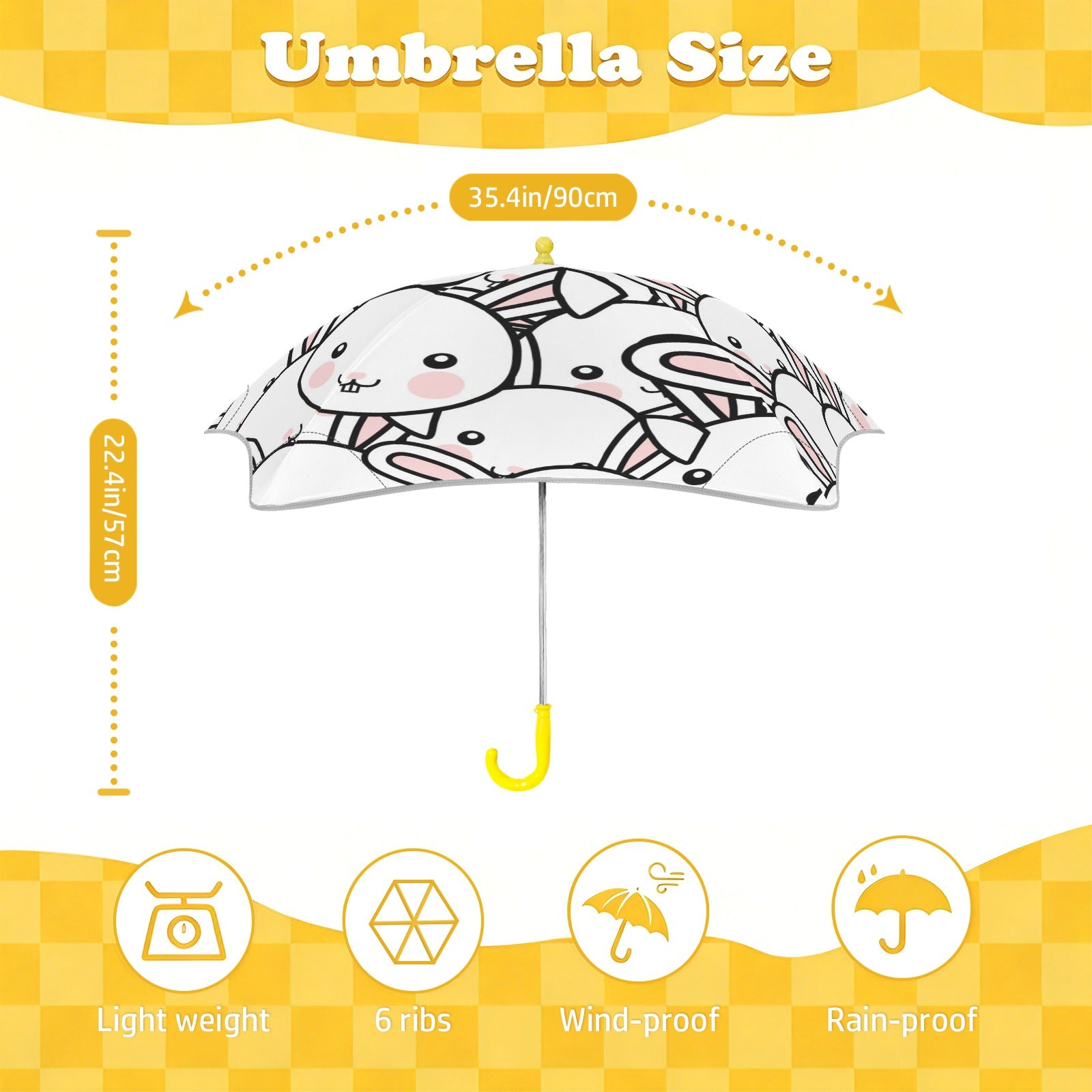 Toothy Rabbits Kids Safe Round Corner Umbrella Kids Safe Round Corner Umbrella animal Printed Offshore
