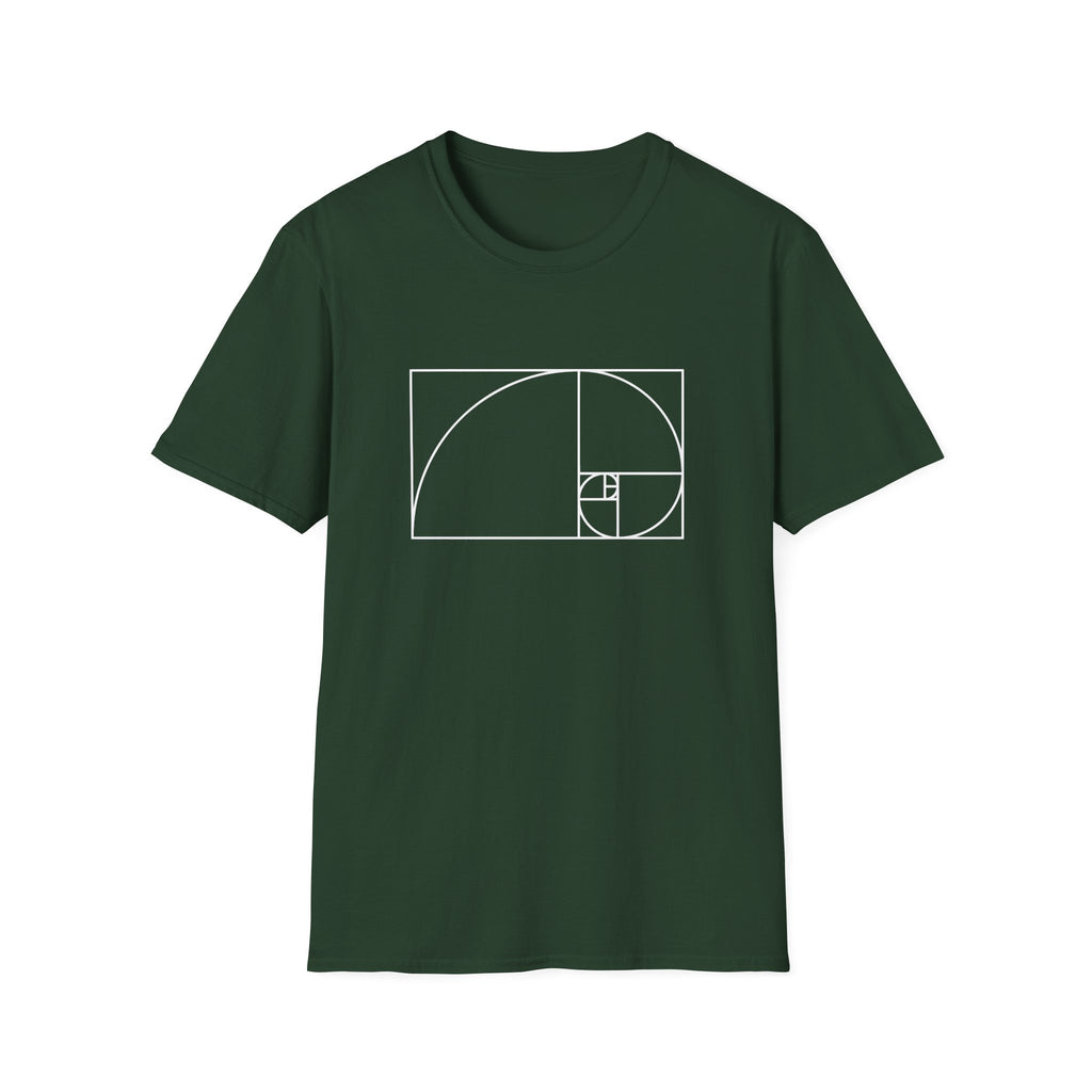 Fibonacci Unisex Softstyle T-Shirt Forest Green T-Shirt Australian Printer Maths Science
