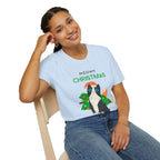 Meowy Christmas, Cat With Burning Christmas Tree - Unisex Softstyle T-Shirt